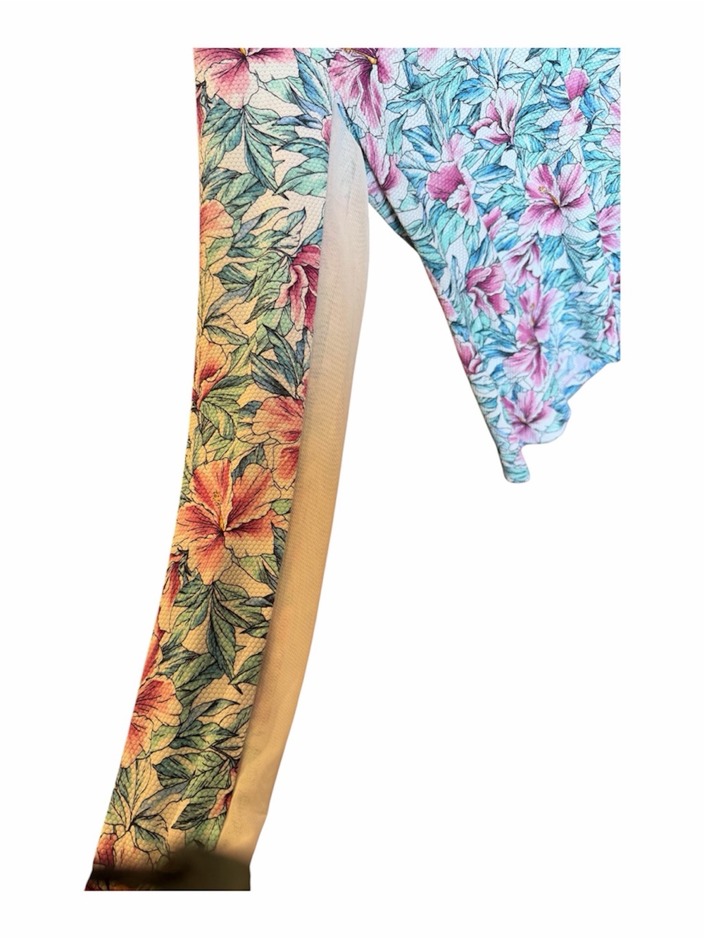 Tommy Bahama Floral Half-Zip Long Sleeve Top — Pink & Teal Floral - Picture 5 of 6
